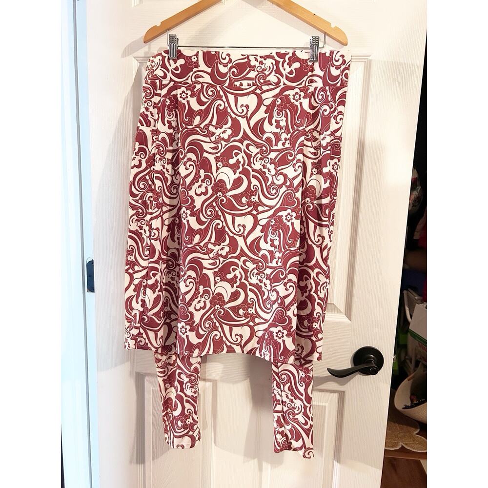 Kamp Kloz Athletic Paisley Workout Skirt With Leggings - New Without Tags- 1X